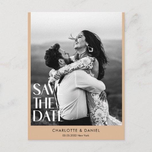 セーブザデート!ミニマルモダンリスト1写真 ポストカード (正面)