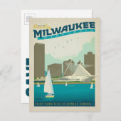 セーブザデート | ミルウォーキーWI 案内ポストカード (正面/裏面)