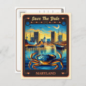 セーブザデート |メリーランド招待状はがき ポストカード (正面/裏面)