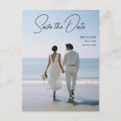 セーブザデート!モダン大理石1枚の写真 ポストカード (正面)