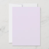 セーブザデート |ラベンダーの水彩牡丹の花 招待状 (裏面)