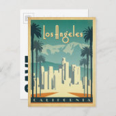 セーブザデート | ロサンゼルス、カリフォルニア2 案内ポストカード (正面/裏面)
