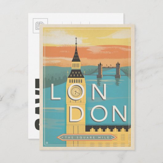 セーブザデート | ロンドン – ザスクエアマイル 案内ポストカード (正面/裏面)