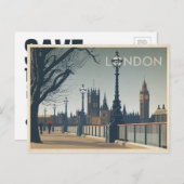 セーブザデート | ロンドン 案内ポストカード (正面/裏面)