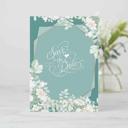 セーブザデート | ワイルドフラワーとベリー幾何学模様 (スタンド正面)