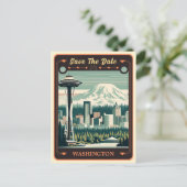 セーブザデート |ワシントン招待状はがき ポストカード (スタンド正面)