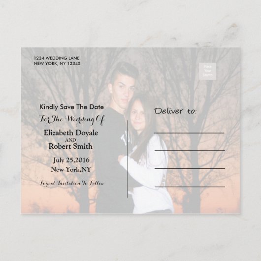 セーブザデート |写真テンプレート 案内ポストカード (裏面)