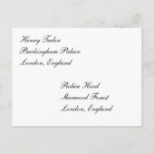 セーブザデート. 案内ポストカード (裏面)