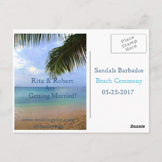 セーブザデート |海 |はがきアナウンスメントカード ポストカード (裏面)