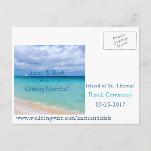 セーブザデート |海 |はがきアナウンスメントカード 案内ポストカード (裏面)