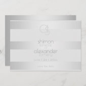 セーブザデート |発光シルバーストライプモノグラム (正面/裏面)