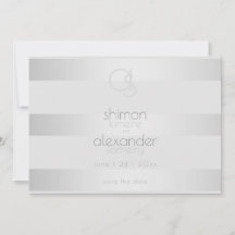 セーブザデート |発光シルバーストライプモノグラム