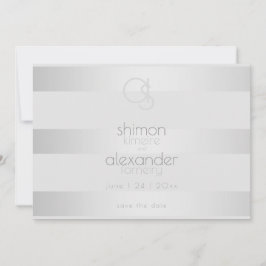 セーブザデート |発光シルバーストライプモノグラム