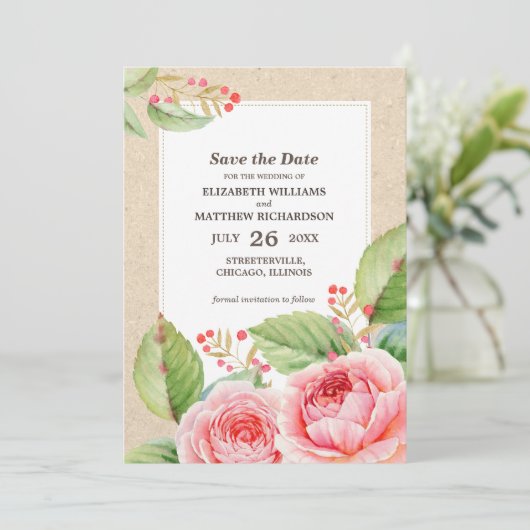 セーブザデート.素朴結婚フローラ 招待状 (スタンド正面)