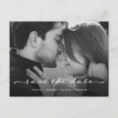 セーブザデート |繊細なスクリプトと写真 ポストカード (正面)
