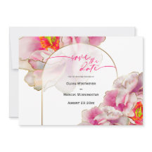 セーブザデート |美はっきりしたしい緋色の牡丹のインビ