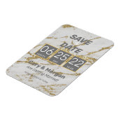 セーブザデート |金ゴールド&ホワイト大理石ルックマグネット マグネット (左側)