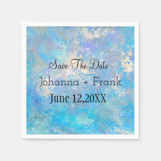 セーブザデート |青 スタンダードカクテルナプキン (正面)