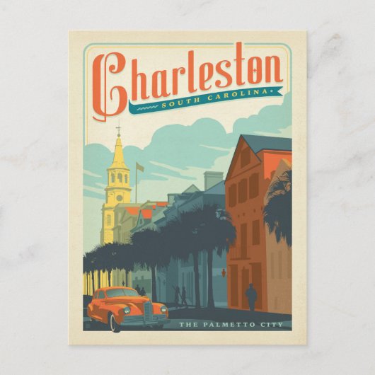 セーブザデート | Charleston, SCザパルメットシティ 案内ポストカード (正面)