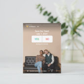 セーブザデート | Instagramソーシャルメディアユニークおもしろい ポストカード (スタンド正面)