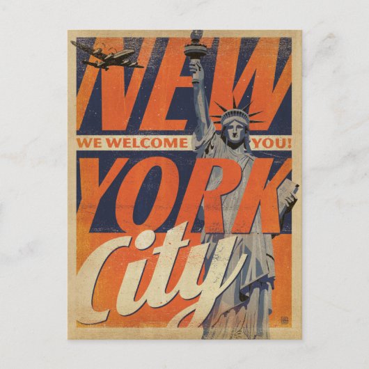 セーブザデート | NYC – 歓迎！ 案内ポストカード (正面)