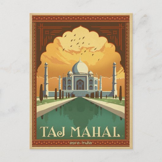 セーブザデート | Taj Mahal，インド 案内ポストカード (正面)