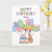 セーブルオージョードルドッグハッピーバースデー カード (黄色い花)