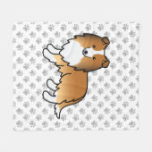 セーブルシェットランドシェプドッグシェットランド・ シープドッグ漫画の犬 フリースブランケット (正面(横))