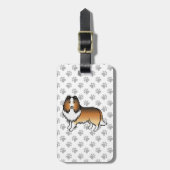 セーブルシェットランドシェプドッグマンガードッグ&文字 ラゲッジタグ (正面縦)