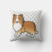 セーブルシェットランドシェプドッグ漫画の犬と手 クッション (裏面)