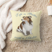 セーブルシェットランド・ シープドッグかわいらし座イエロー装飾用クッション クッション (ブランケット)