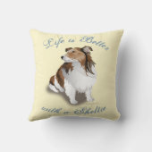 セーブルシェットランド・ シープドッグかわいらし座イエロー装飾用クッション クッション (裏面)