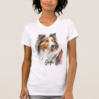 セーブルシェットランド・ シープドッグ絵画ズ |パーソナライズされた | Tシャツ