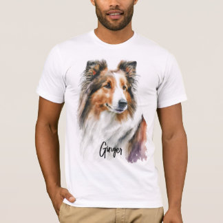 セーブルシェットランド・ シープドッグ絵画ズ |パーソナライズされた | Tシャツ