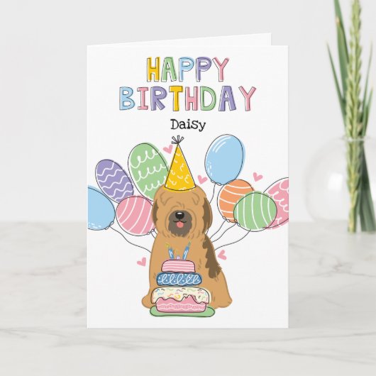 セーブルチベットテリア犬の誕生日パーティー カード (正面)