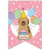 セーブルチベットテリア犬の誕生日パーティー バンティングフラッグ (第1の旗)