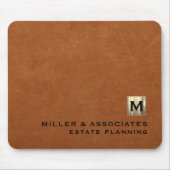 セーブルパーソナライズされたレザー会社ブランド マウスパッド (正面)