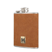 セーブルブラウンレザー金ゴールドモノグラム フラスク (左)