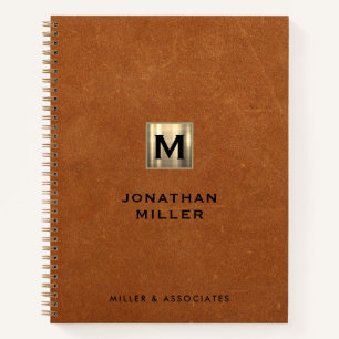 セーブルラグジュアリー金ゴールドイニシャルロゴ ノートブック