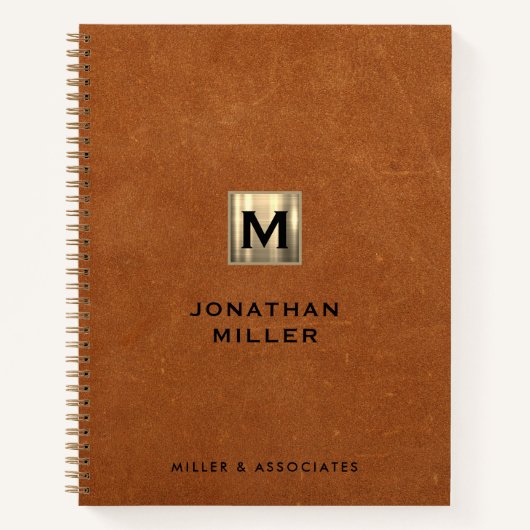 セーブルラグジュアリー金ゴールドイニシャルロゴ ノートブック (正面)