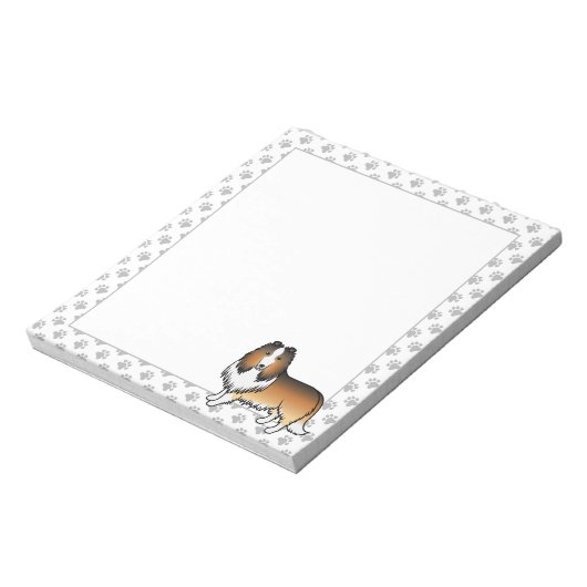 セーブルラフなコリーかわいい漫画の犬と足 ノートパッド (回転)