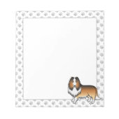 セーブルラフなコリーかわいい漫画の犬と足 ノートパッド (正面)