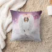 セーブルラフなコリーエンジェルドッグ天国 – ペット記念碑 クッション (ブランケット)