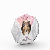 セーブルラフCollieエンジェルポートレート – ペットメモリアル フォトブロック (左)