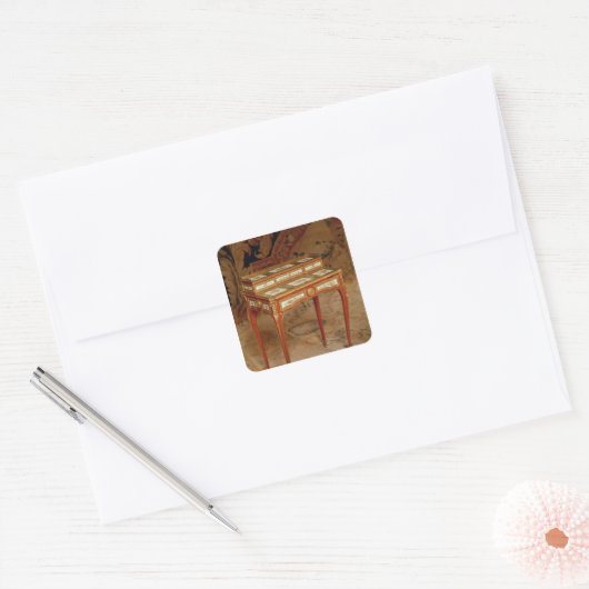 セーブル磁器のパネルを持つ女性の机 スクエアシール (封筒)