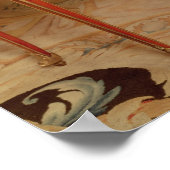 セーブル磁器のパネルを持つ女性の机 ポスター (角)