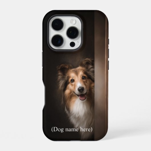 セーブル・シェルティーのオーダーメイド肖像画 iPhoneケース (裏面)