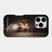 セーブル・シェルティーのオーダーメイド肖像画 iPhoneケース (裏面横)