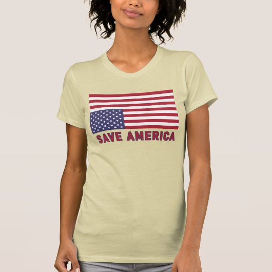 セーブ・アメリカ・フラッグ Tシャツ (正面)