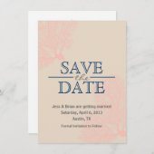 セーブ・ザ・デートカード [コーラル] セーブザデート (正面/裏面)